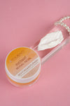 Instant glow revial facial jar with pink background and pearls aesthetic theme.