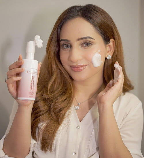 Whitening Cleanser Mousse—(alpha arbutin+glycolic acid+aloevera) - The Petals Beauty